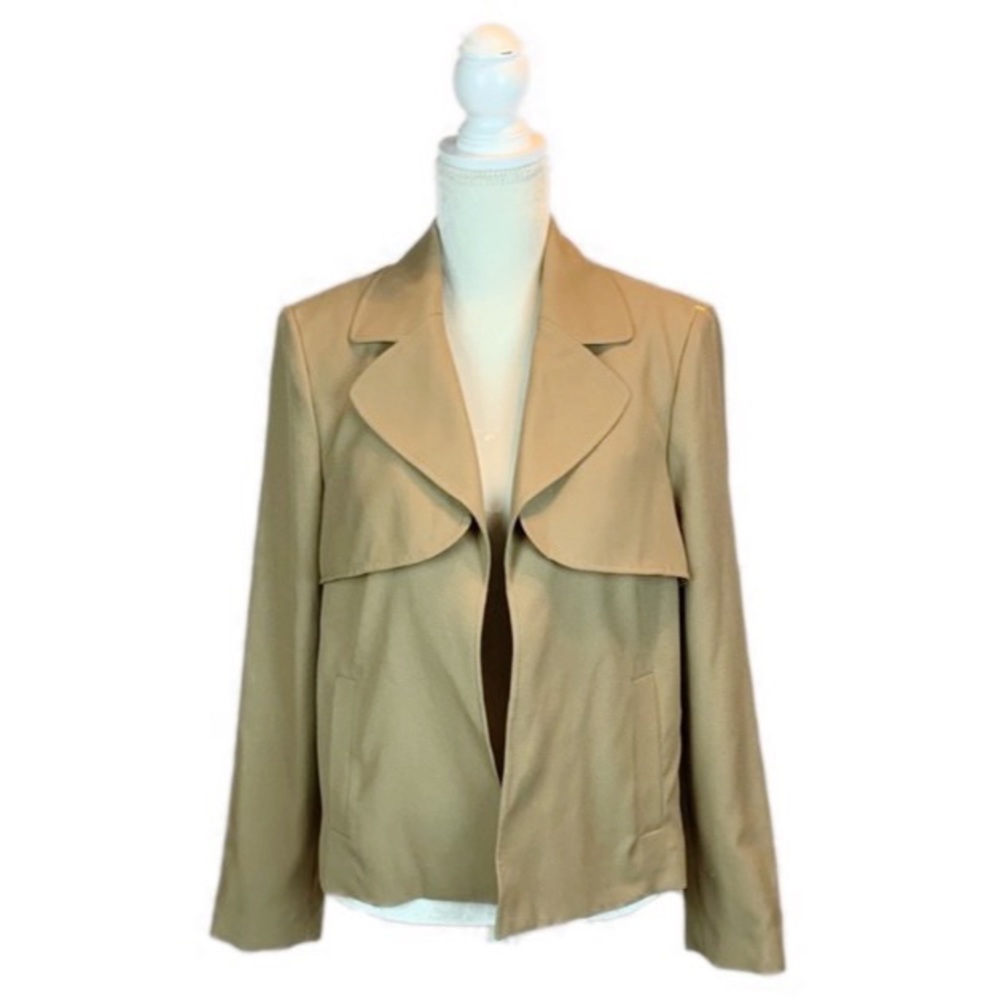 Roz & Ali Tan Blazer Long Sleeve sz 10